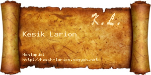 Kesik Larion névjegykártya